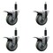 Service Caster 4'' Gray Poly Swivel 1'' Expanding Stem Caster Set Total Lock Brake, 4PK SCC-EXTTL20S414-PPUB-1-4 - alternate 1